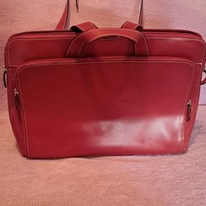 Red Leather Lodis Briefcase